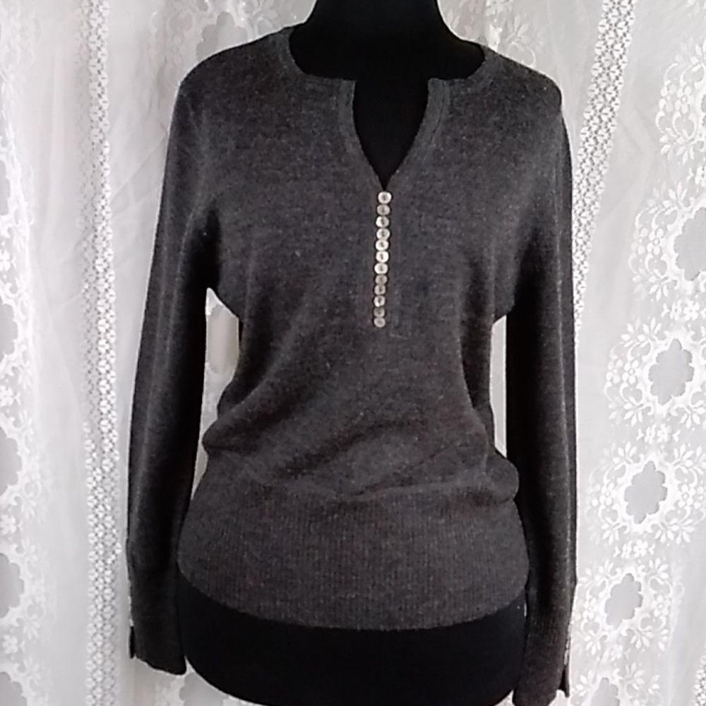Susan Bristol 100% Merino Wool Women's Top Blouse Size L